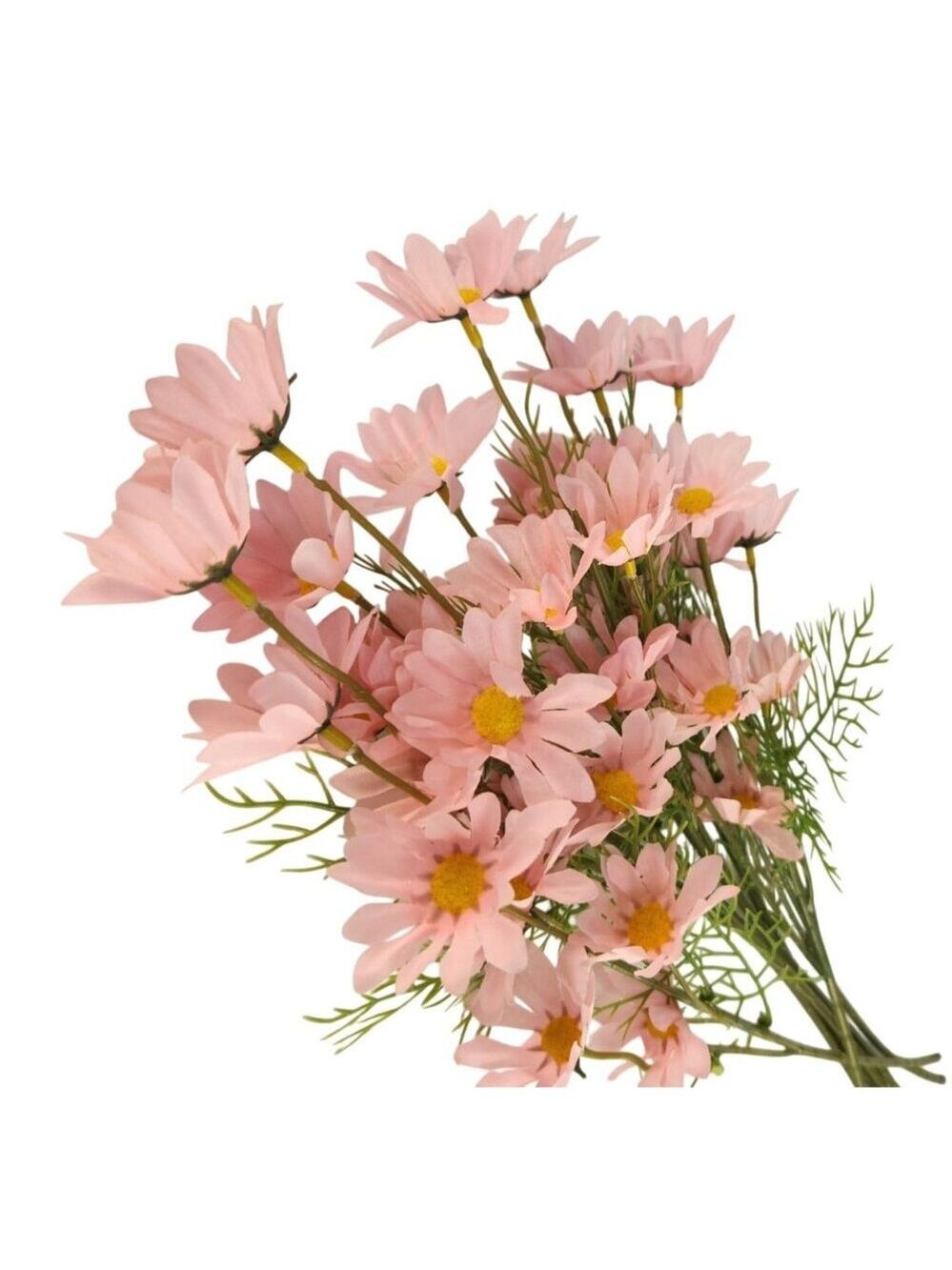 Blush Pink Faux Daisy Stem 20 Inch Artificial Wildflower Set of 6 Farmhouse Flor - Picture 5 of 10
